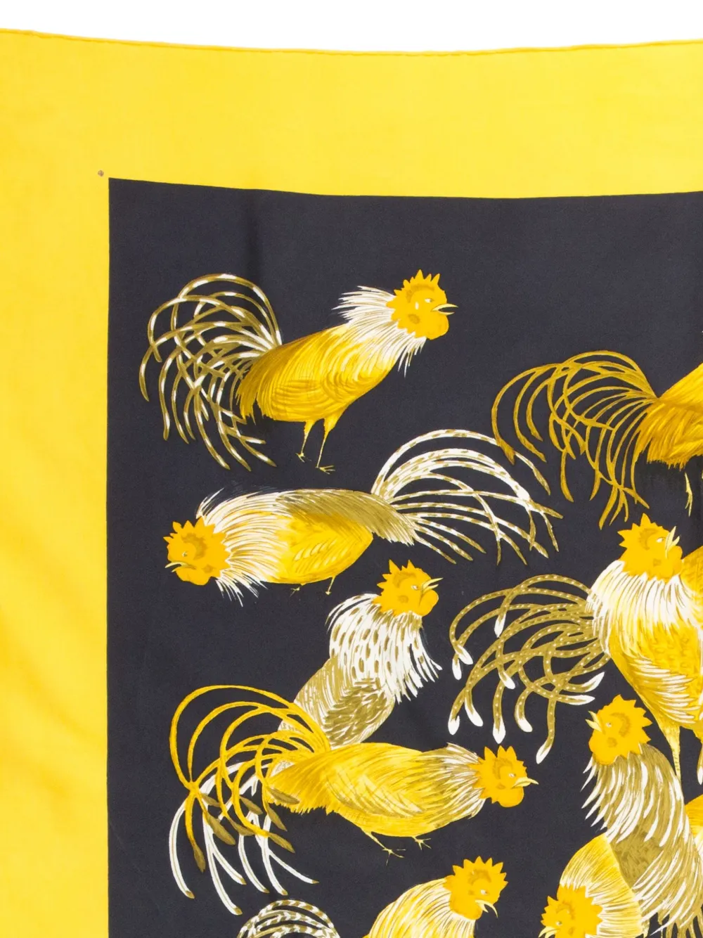 Pre-owned Hermes 1966 Les Coqs Ou Les Jeunes Coqs Silk Scarf