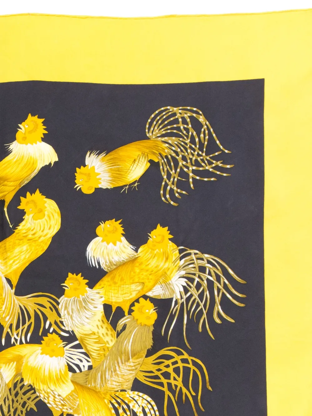 Pre-owned Hermes 1966 Les Coqs Ou Les Jeunes Coqs Silk Scarf