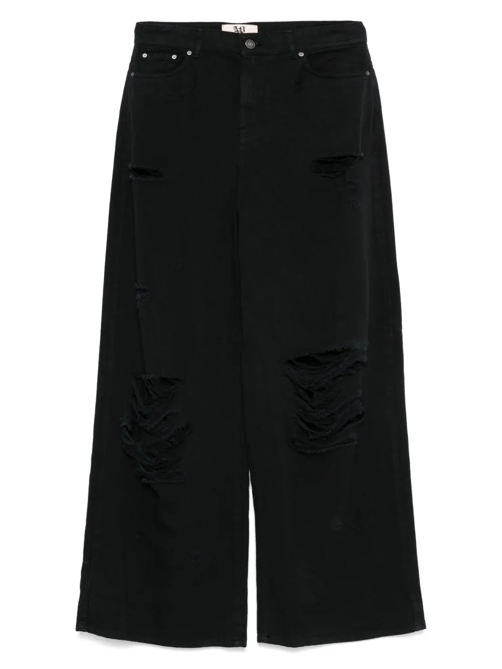 distressed wide-leg jeans
