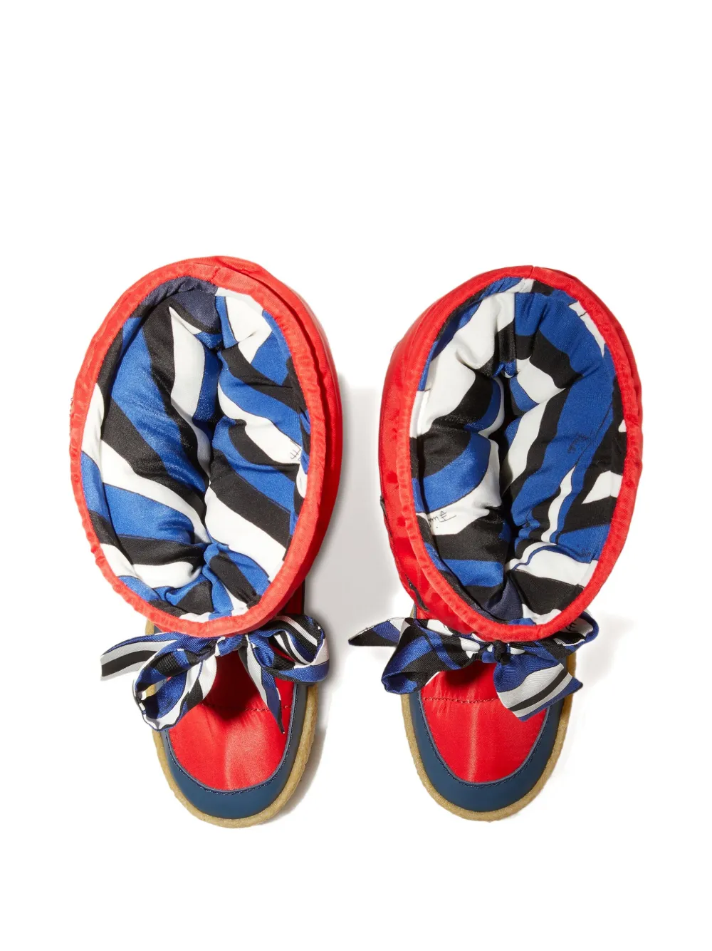 Pucci Iride Ribbon-bow Snow Boots In Red