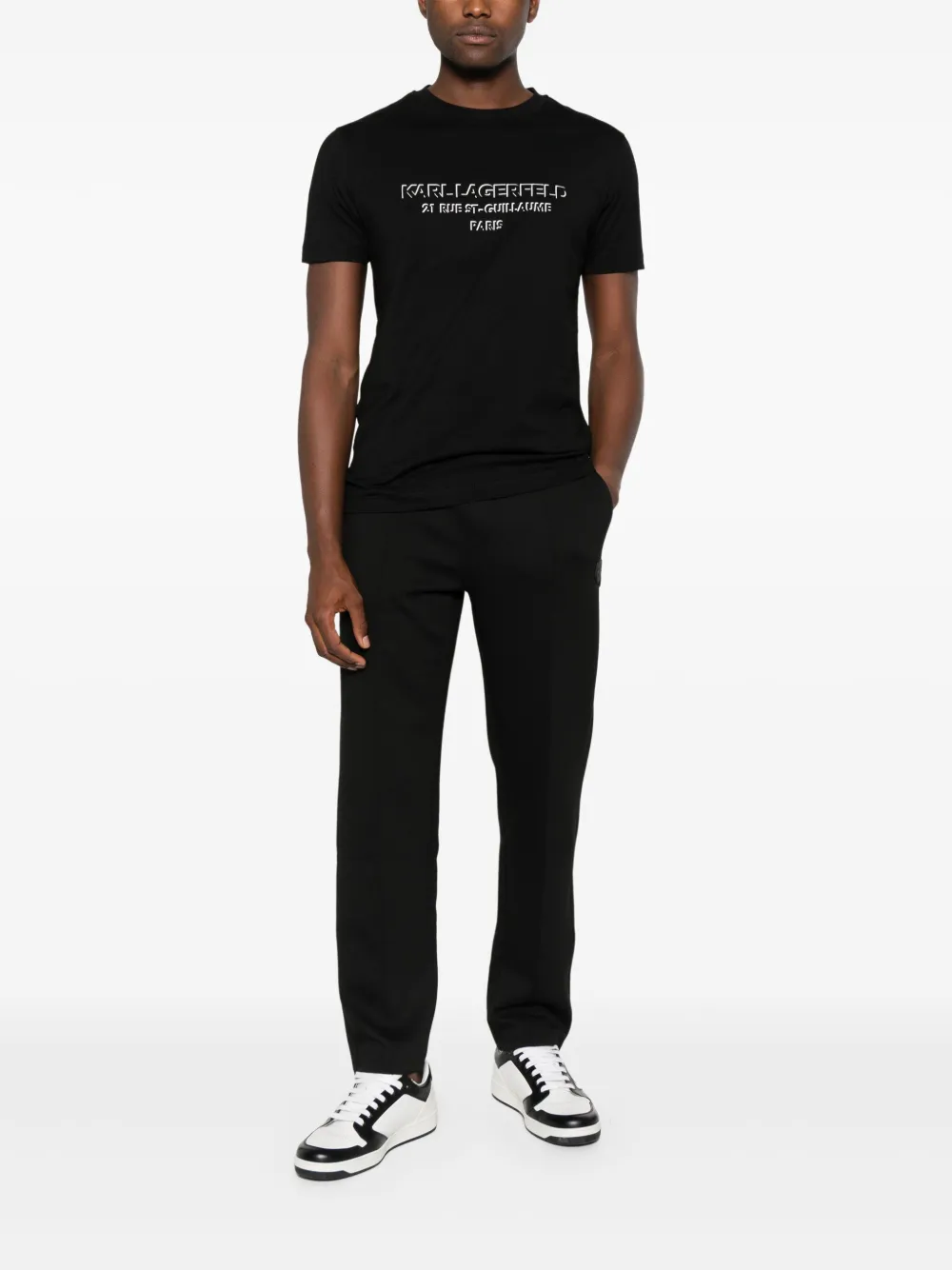 Karl Lagerfeld logo-print T-shirt - Zwart