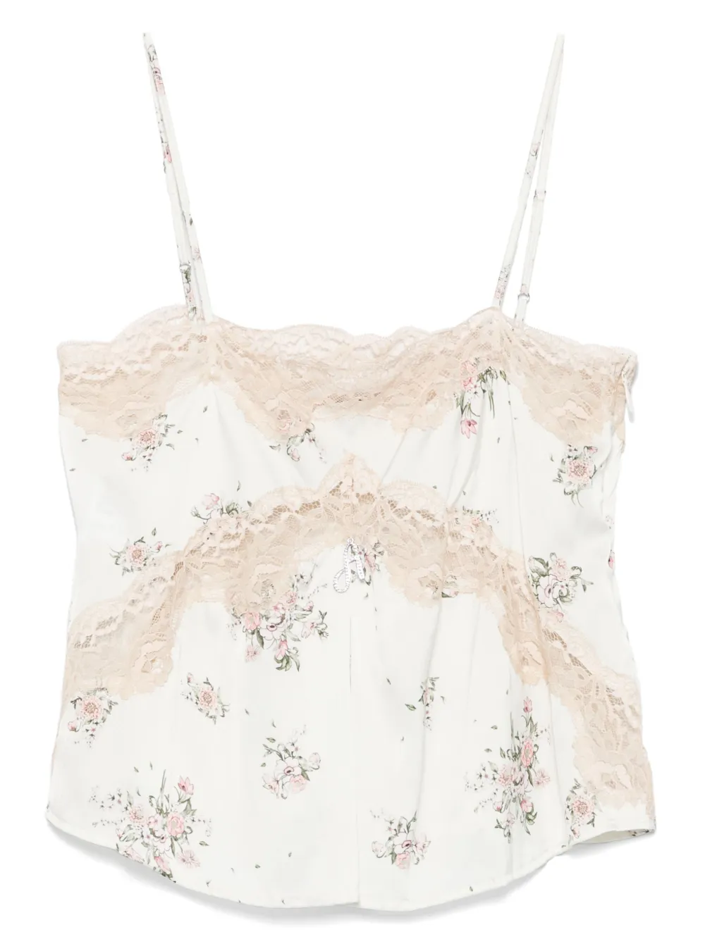 floral-print tank top