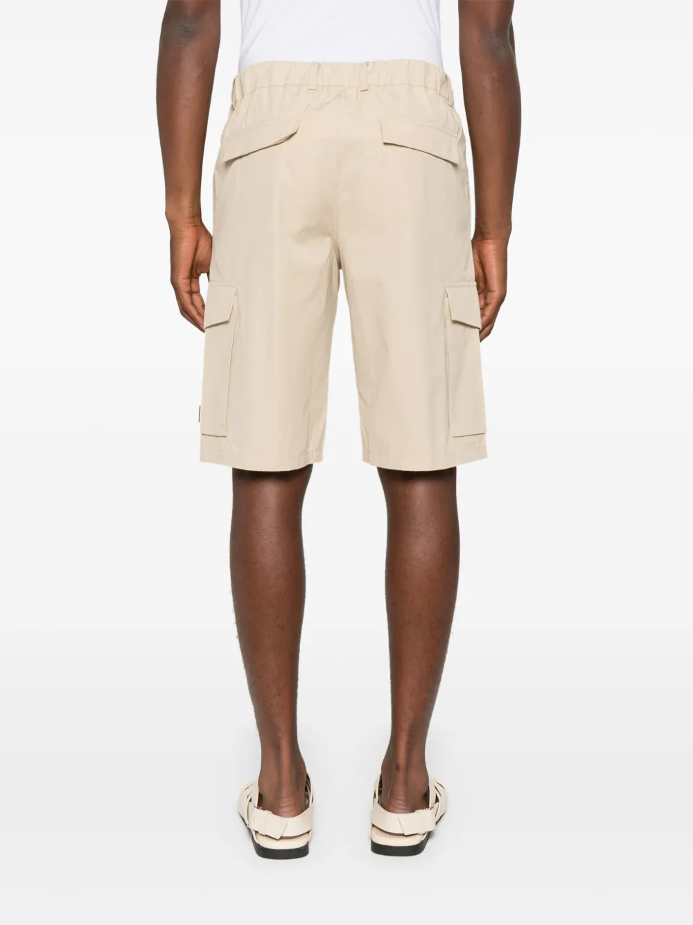 Karl Lagerfeld Shorts met logoplakkaat Beige