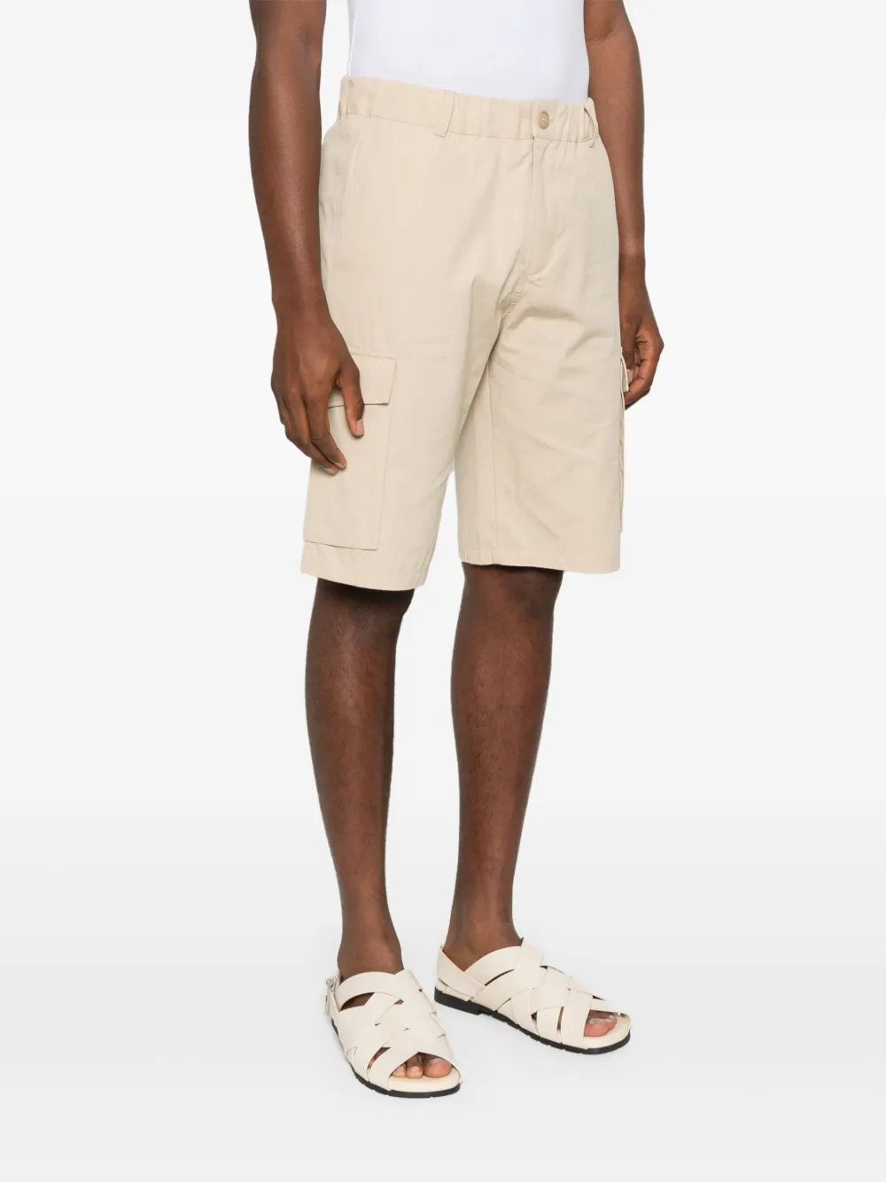 Karl Lagerfeld Shorts met logoplakkaat Beige