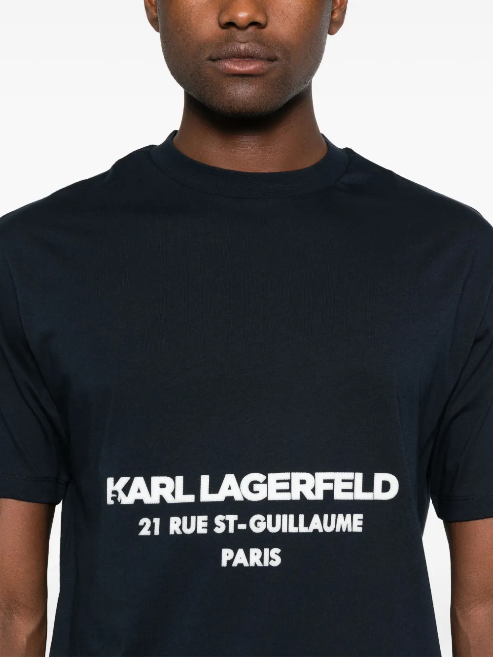 Karl Lagerfeld T-shirt met logo Blauw