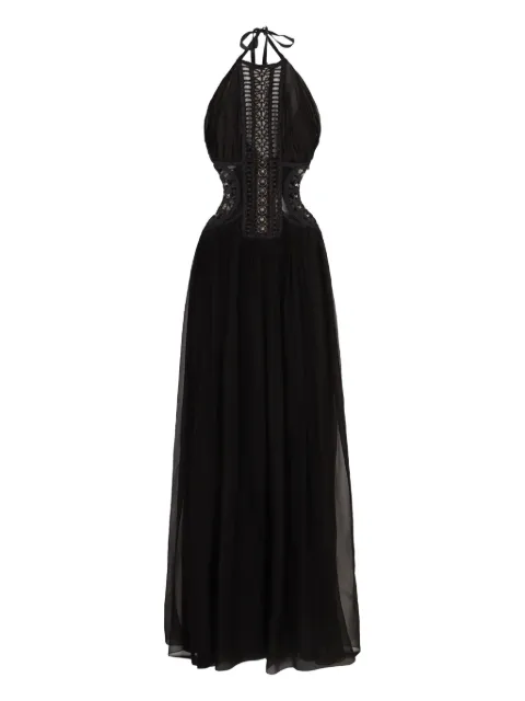 Alberta Ferretti halterneck embroidered tulle dress