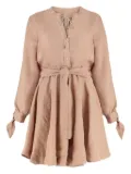 120% Lino belted linen dress - Pink