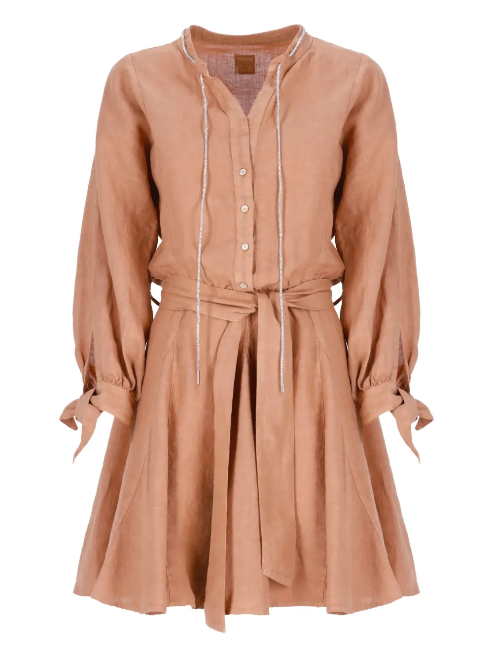 belted linen dress