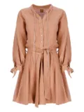 120% Lino belted linen dress - Pink