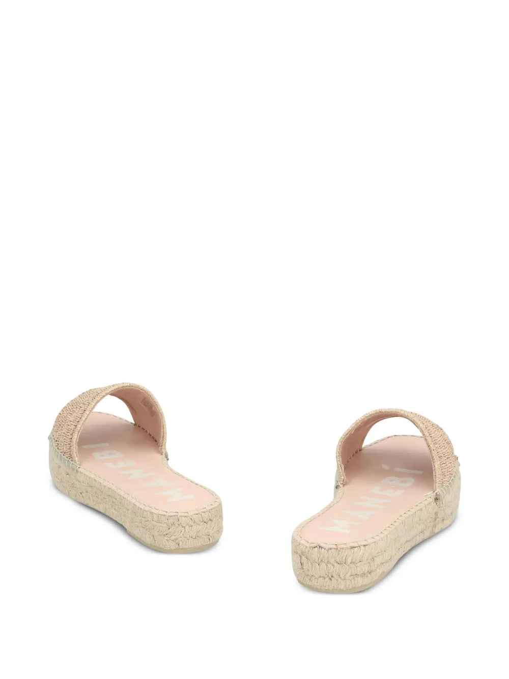 Manebi raffia slides Neutrals