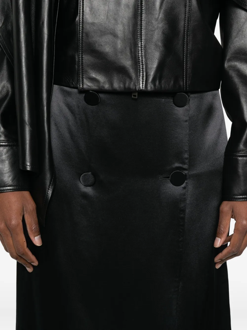 Ferragamo Satin Midi Skirt In Black