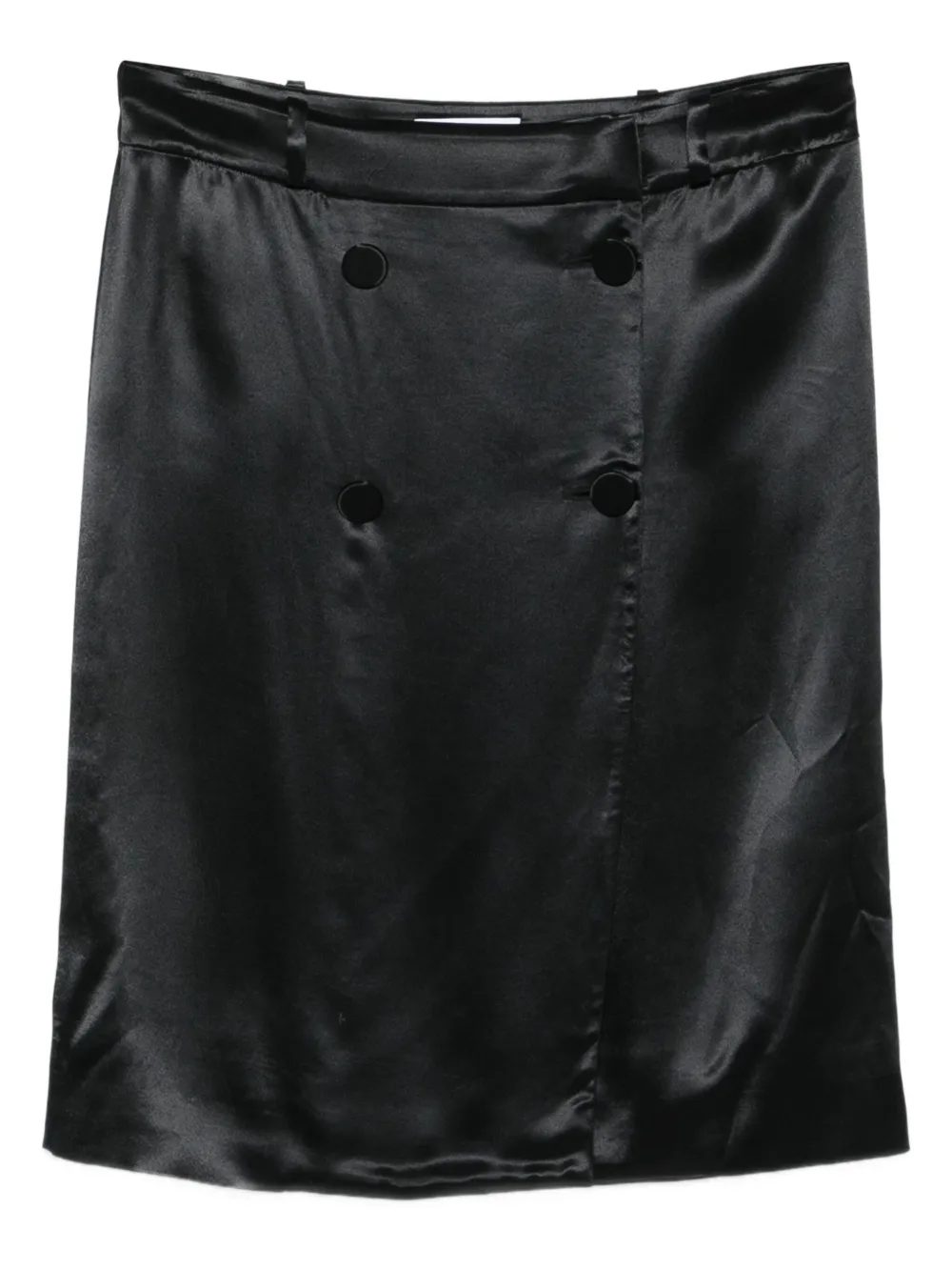 Ferragamo satin midi skirt | Black | Image 1