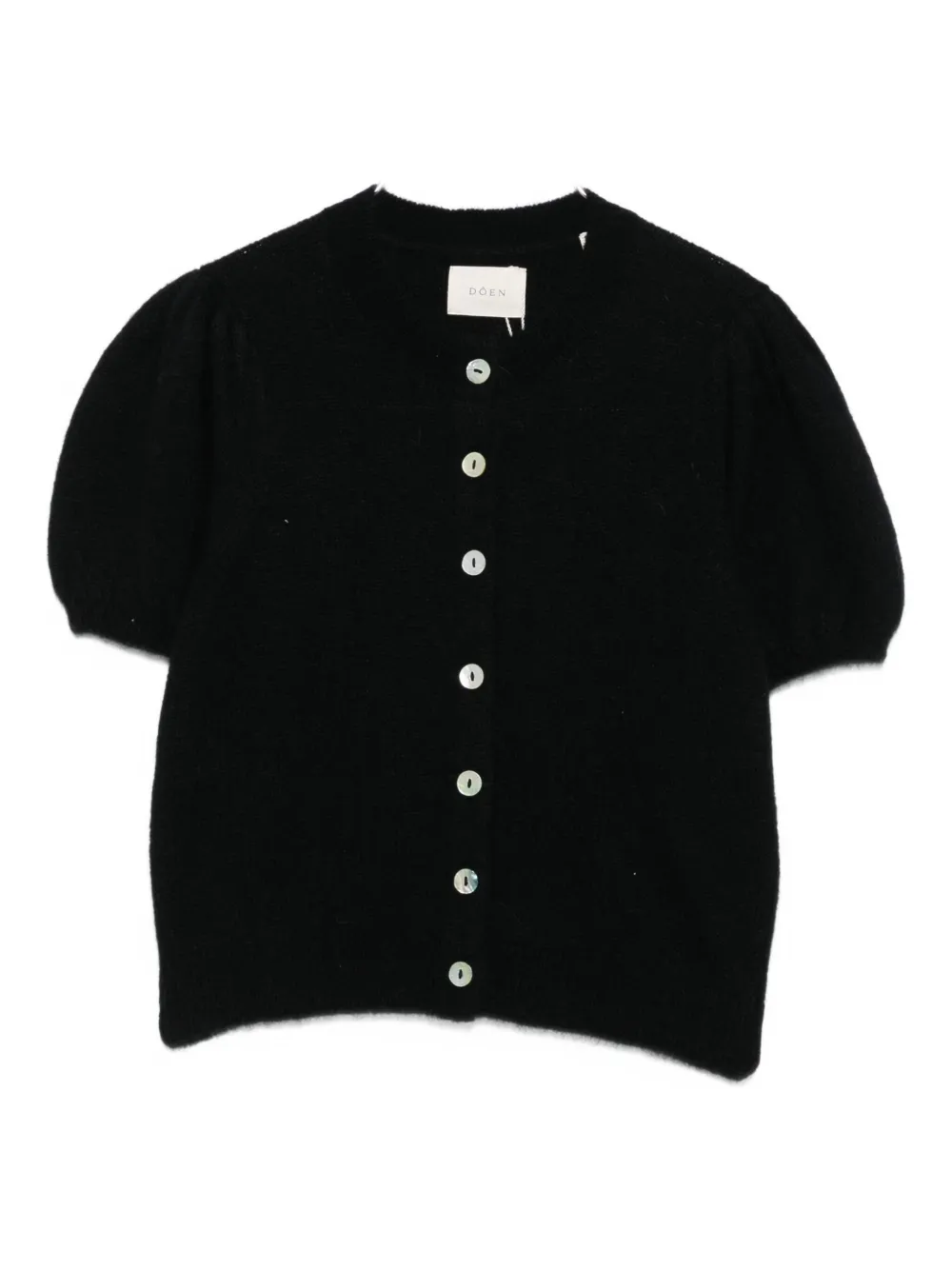 Doen Puff-sleeve Cardigan In Black