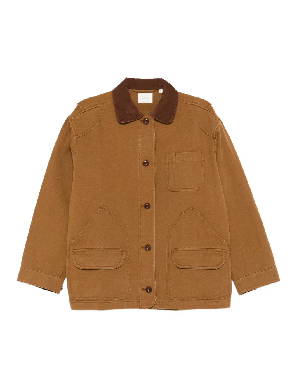 DÔEN Pascual contrast-collar patch-pocket jacket | Brown | Image 1
