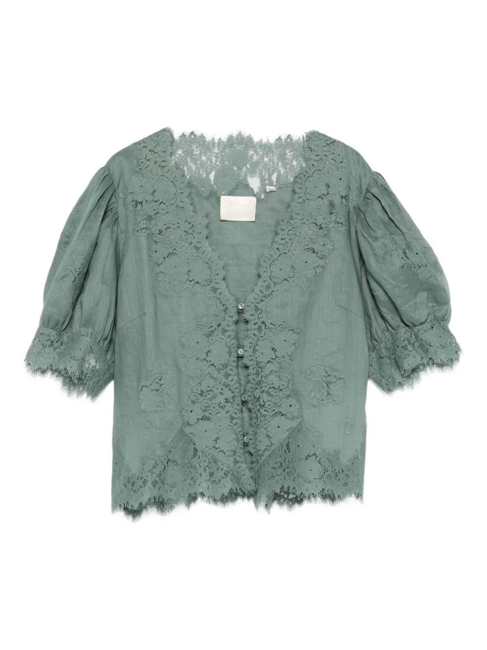 DÔEN Idella lace-trimmed blouse | Blue | Image 1