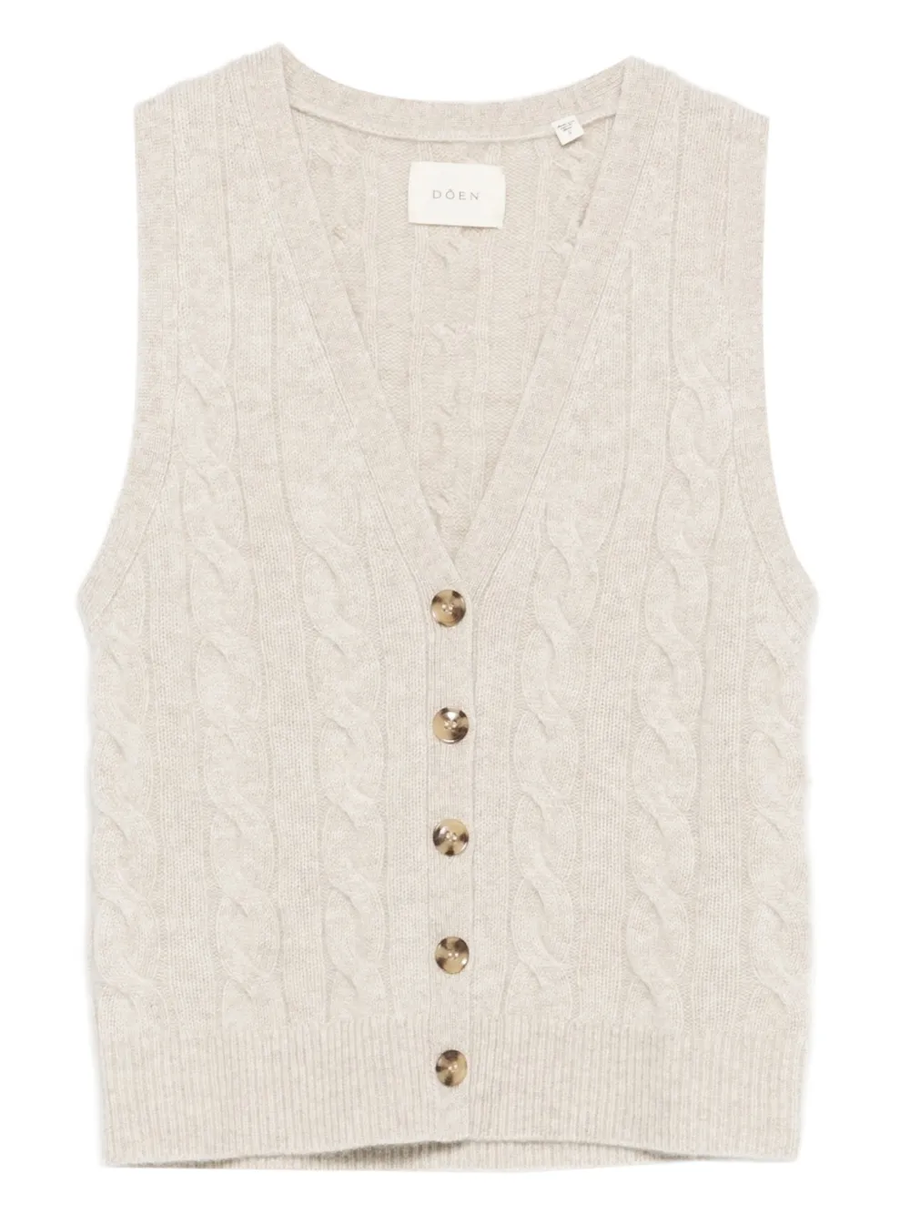 DÔEN cable-knit button vest | Neutrals | Image 1