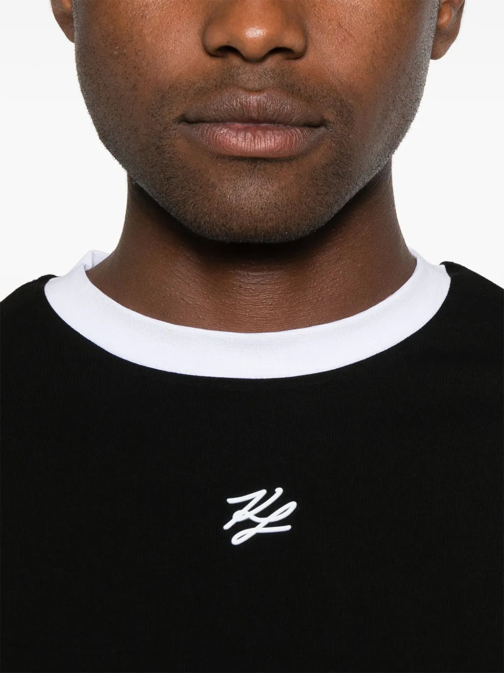Karl Lagerfeld T-shirt met geborduurd logo Zwart