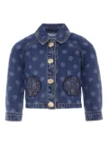 Self-Portrait Kids polka-dot denim jacket - Blue