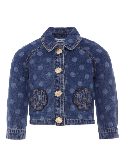 Self-Portrait Kids polka-dot denim jacket