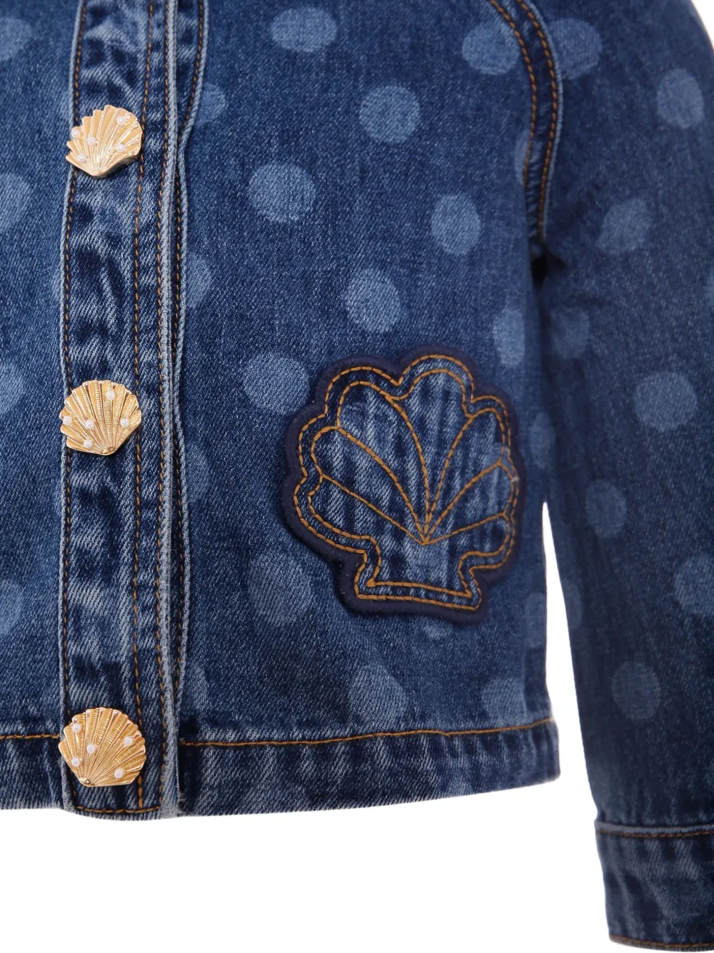 Self-Portrait Kids Spijkerjack met stippen Blauw