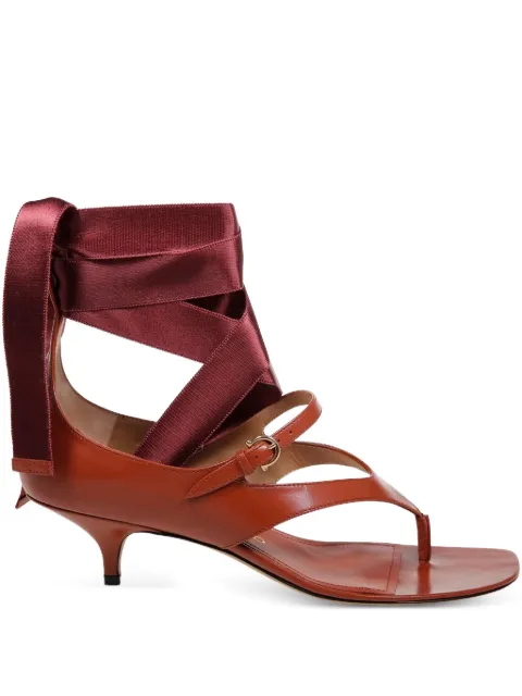 Ferragamo 40mm ribbon-tie leather sandals