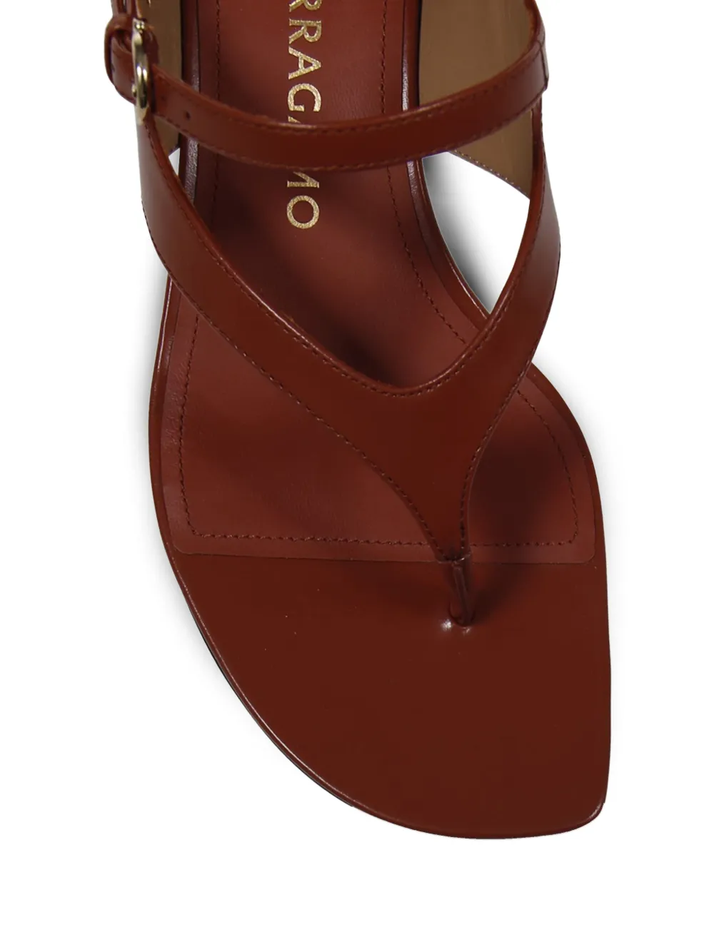 Ferragamo 40mm ribbon-tie leather sandals Red