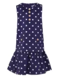 Self-Portrait Kids polka-dot button dress - Blue