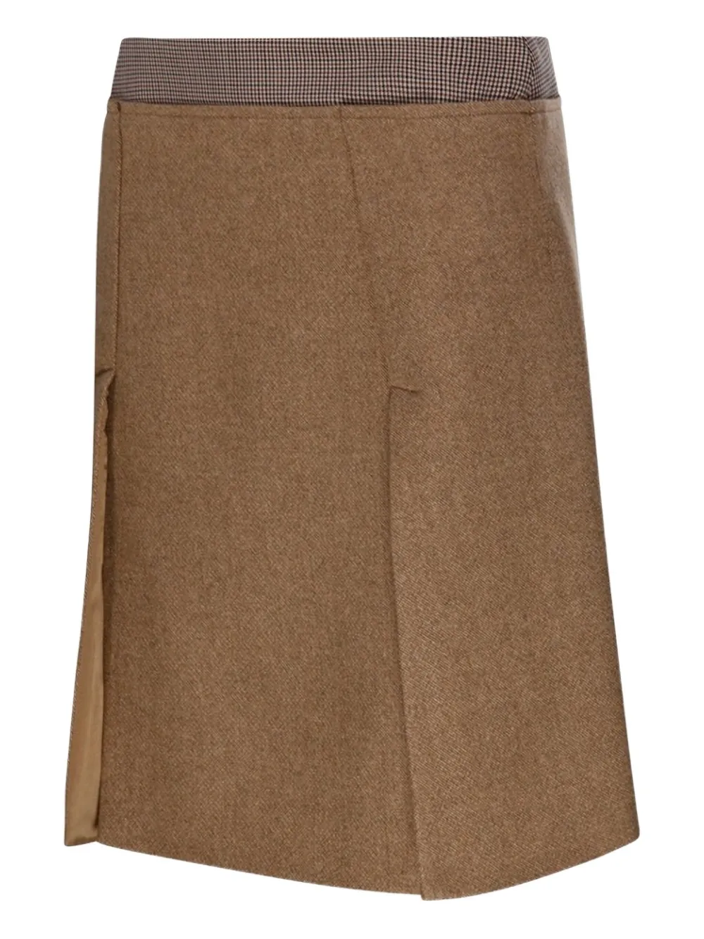 Sportmax Midi-rok met geruite tailleband Bruin
