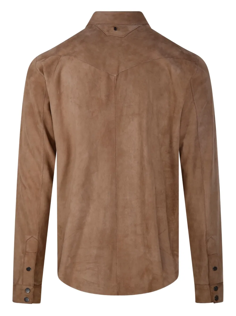 Salvatore Santoro Button-down suède shirtjack Bruin