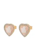 Cameo & Beyond Sparkling Cherub stud earrings - Pink