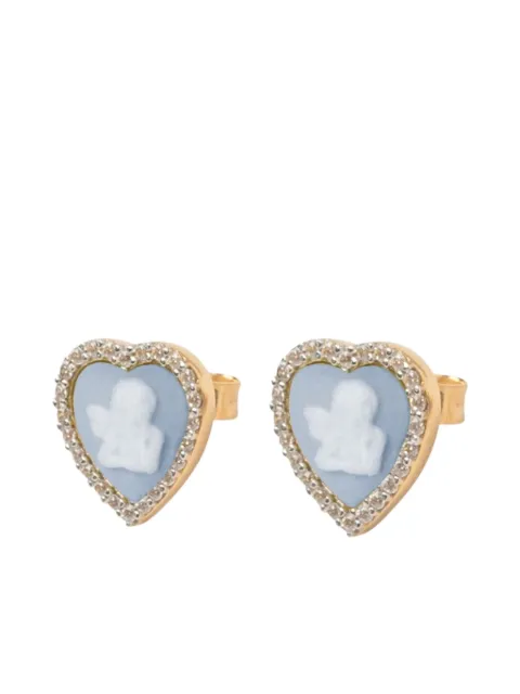 Cameo & Beyond aretes Sparkling Cherubs con aplique