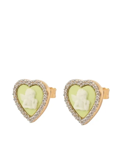 Cameo & Beyond aretes Sparkling Cherubs con aplique