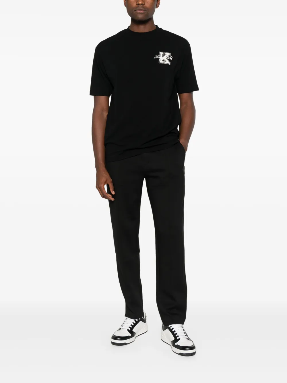 Karl Lagerfeld logo-appliqué T-shirt - Zwart