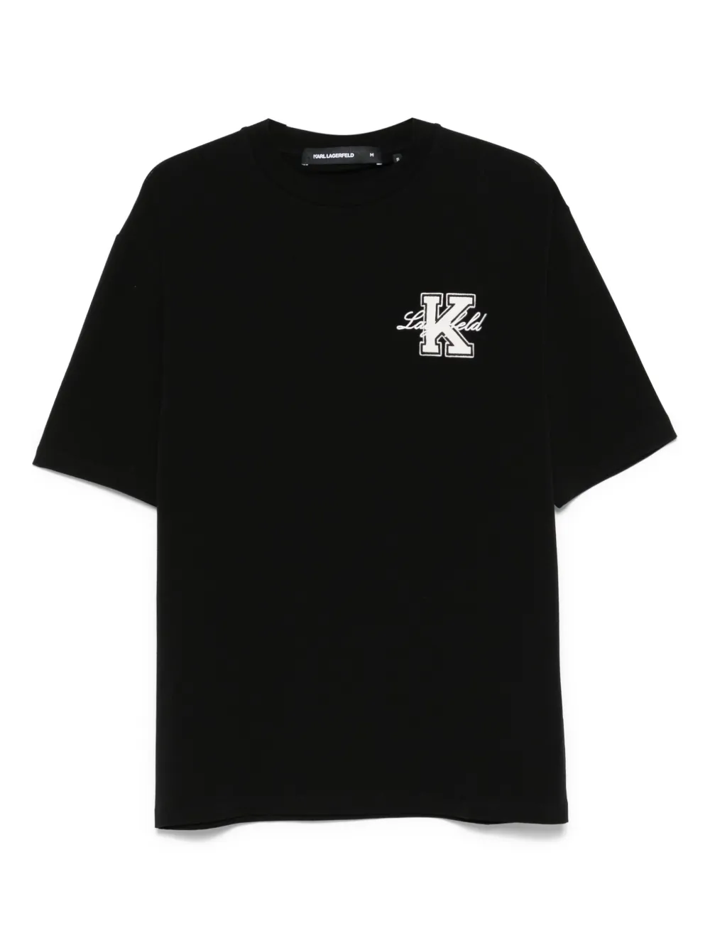 Karl Lagerfeld logo-appliqué T-shirt - ブラック Karl Lagerfeld logo-appliqué T-shirt - ブラック