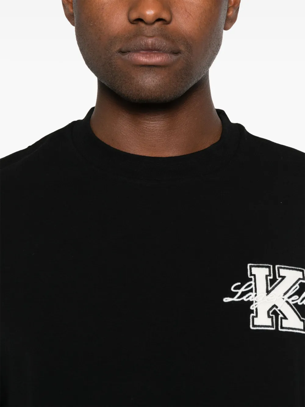 Karl Lagerfeld T-shirt met logo-applicatie Zwart