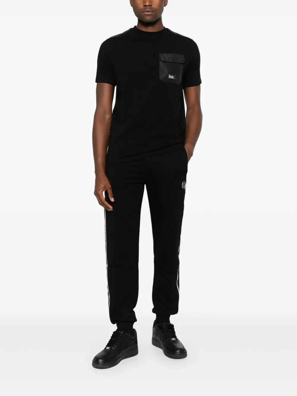 Karl Lagerfeld logo-plaque T-shirt - Zwart