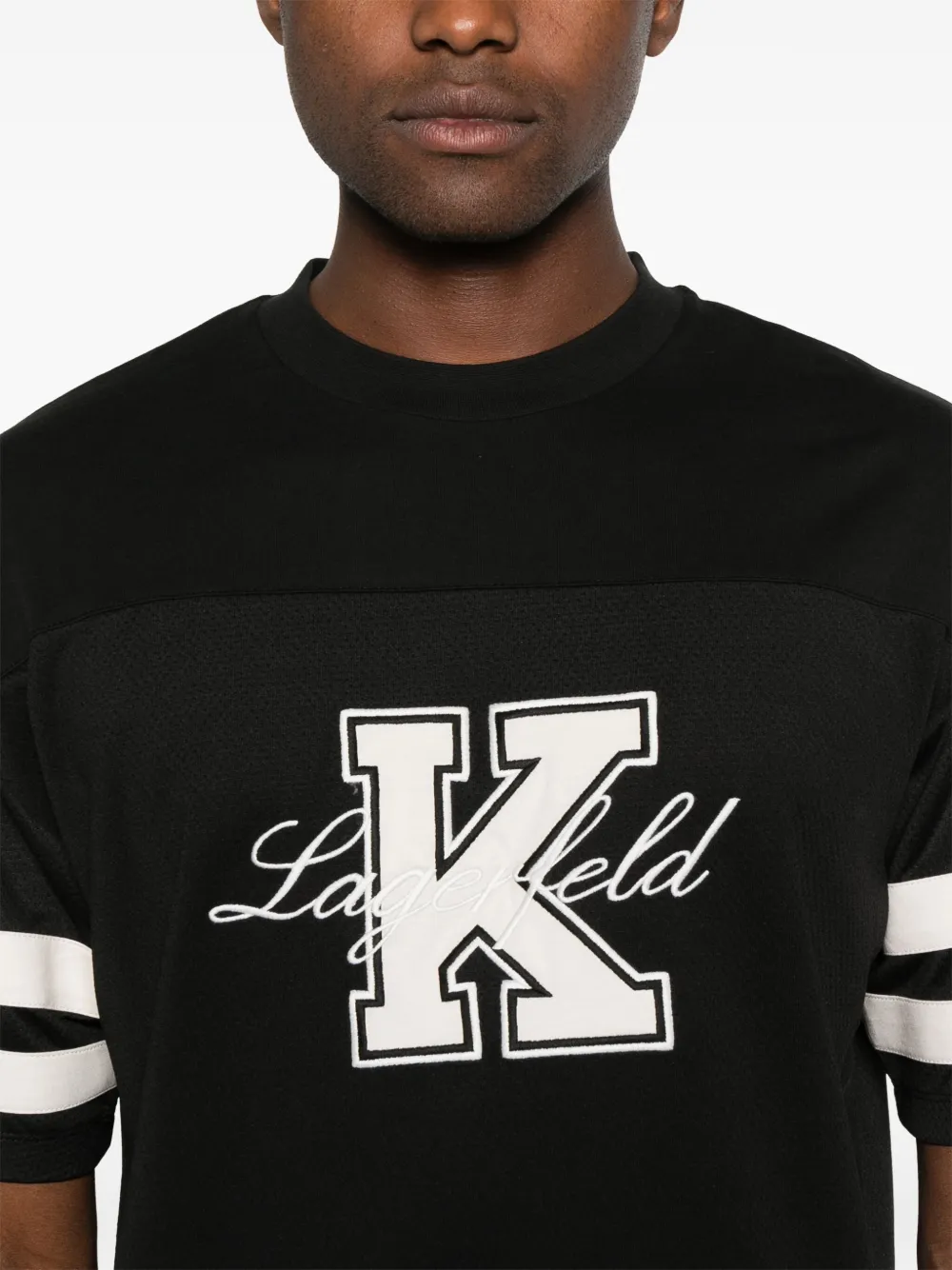 Karl Lagerfeld T-shirt met logo-applicatie Zwart