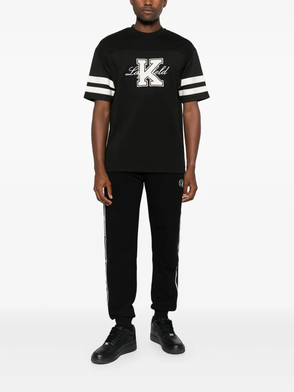 Karl Lagerfeld logo-appliqué T-shirt - Zwart