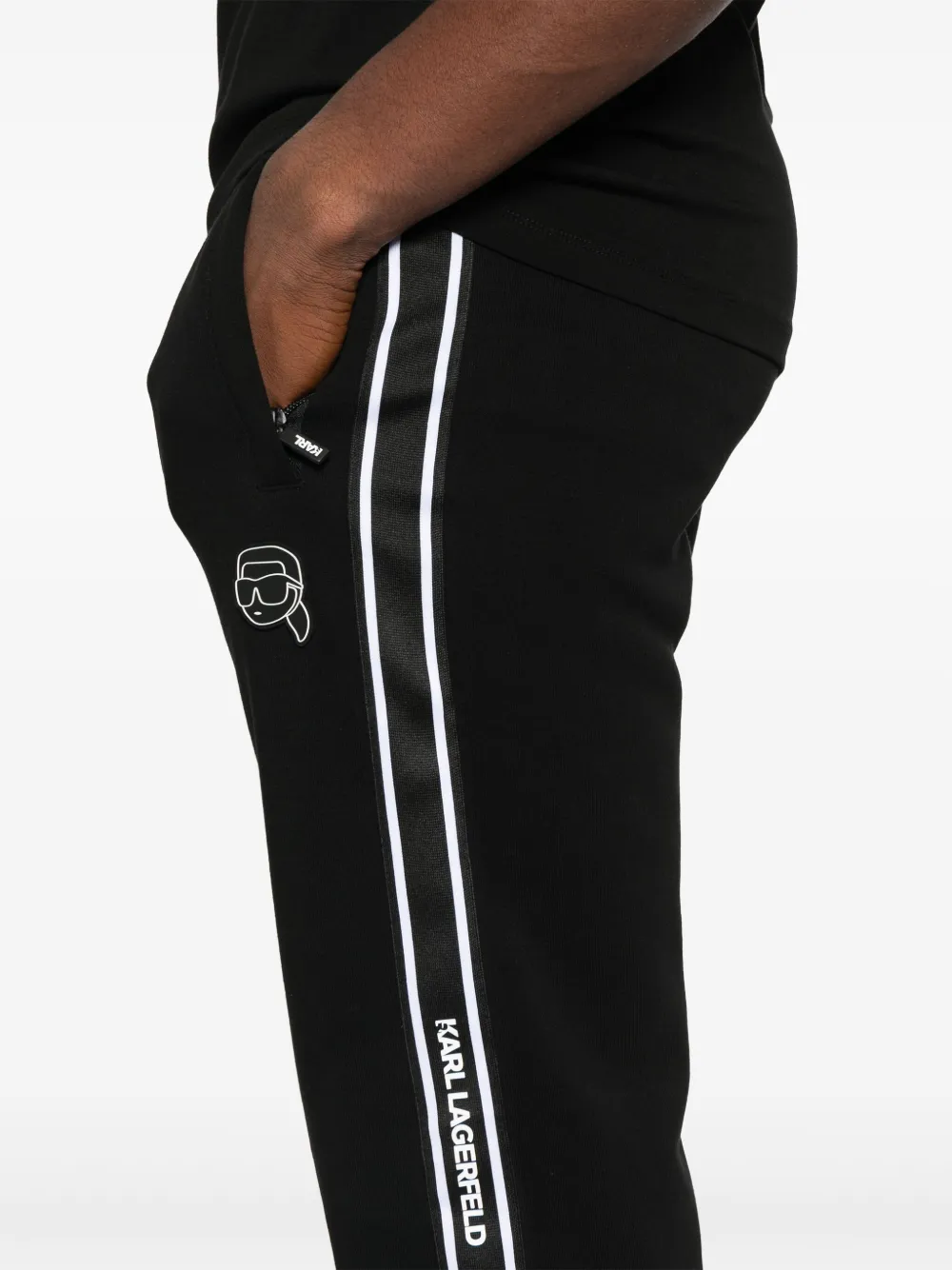 Karl Lagerfeld Trainingsbroek met zijstreep Zwart
