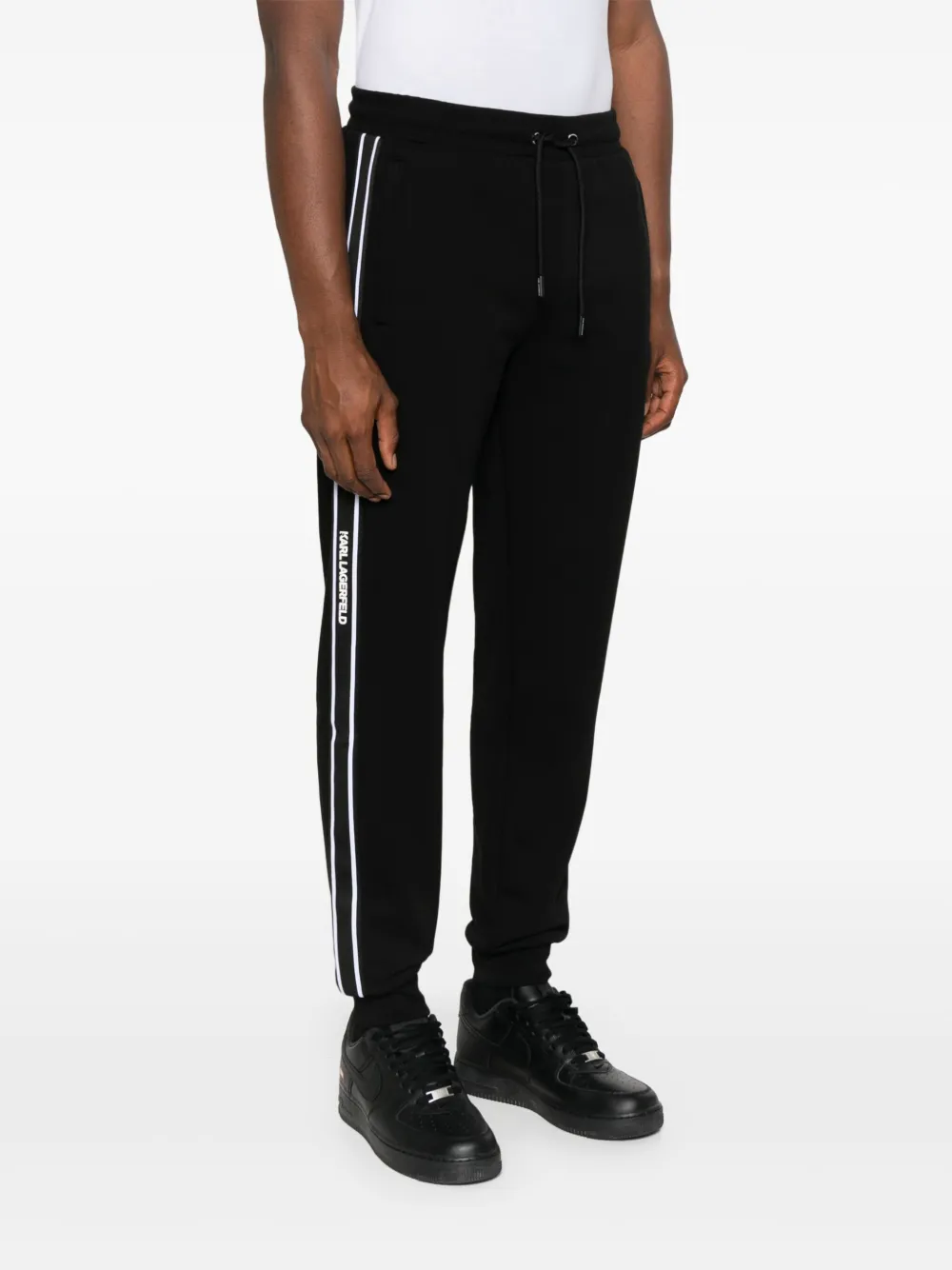 Karl Lagerfeld Trainingsbroek met zijstreep Zwart