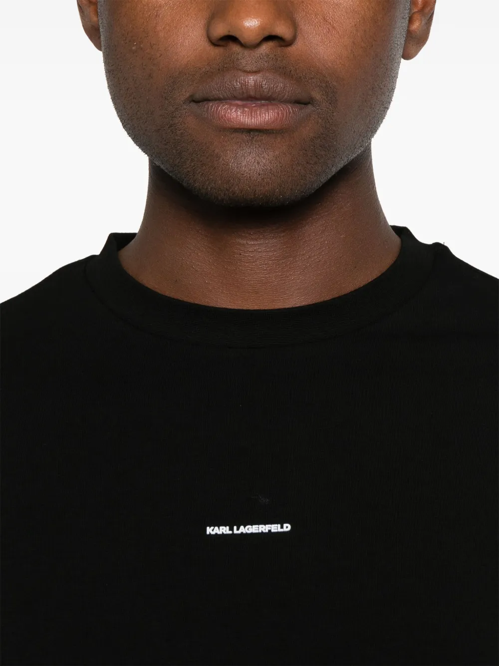 Karl Lagerfeld T-shirt met logo-applicatie Zwart
