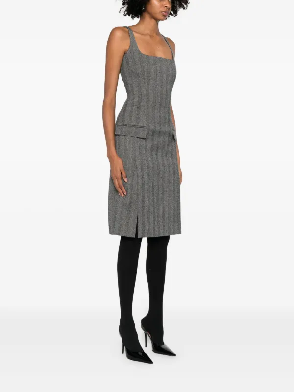 grey pleated midi dress SKYLINE Dress Grey