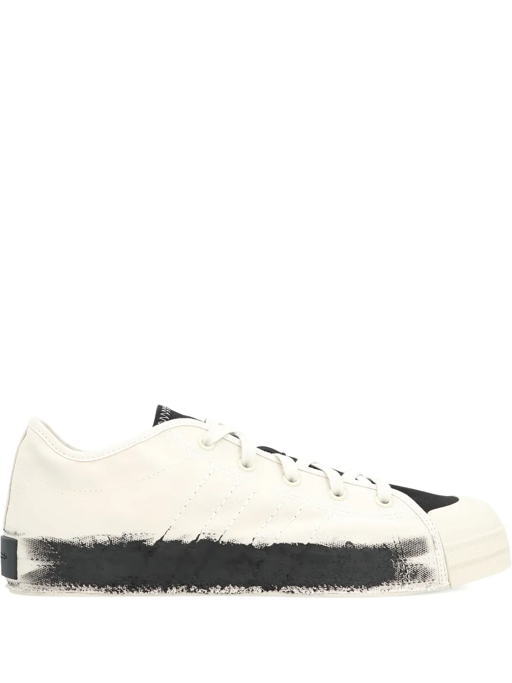 Y-3 ADIDAS Nizza low-top paint-splatter sneakers White