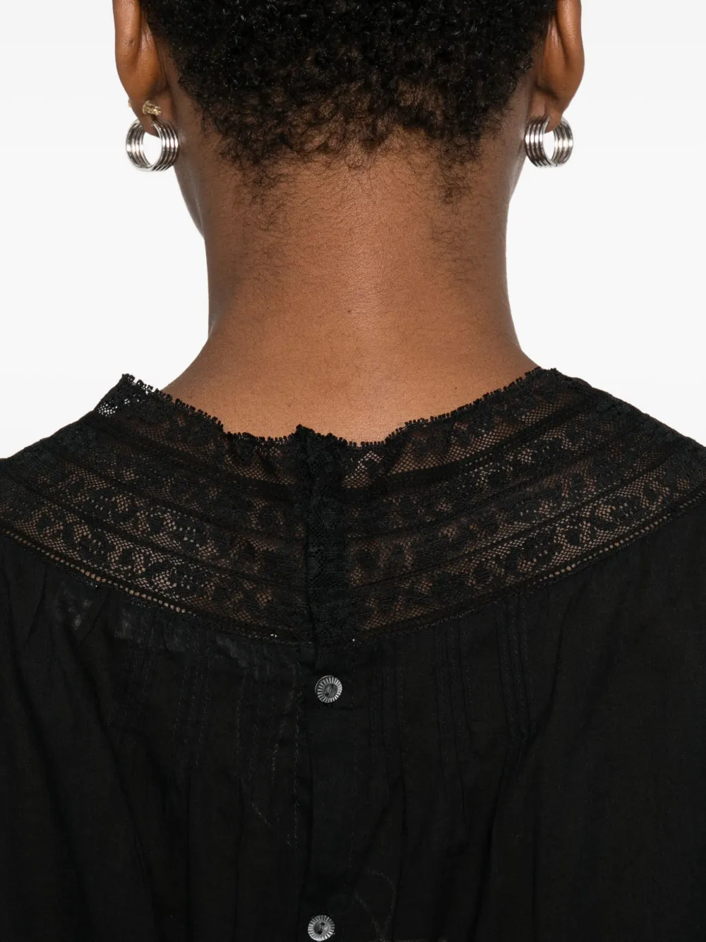 Doen Lilibet Lace-trimmed Sleeveless Top In Black