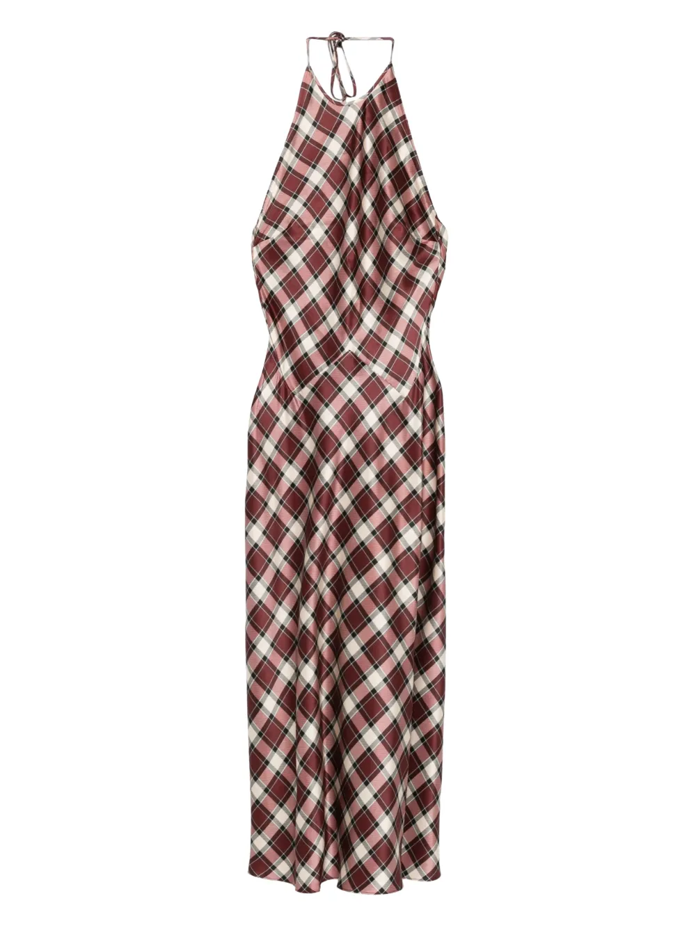 DÔEN Maxime checked maxi dress - Marrone