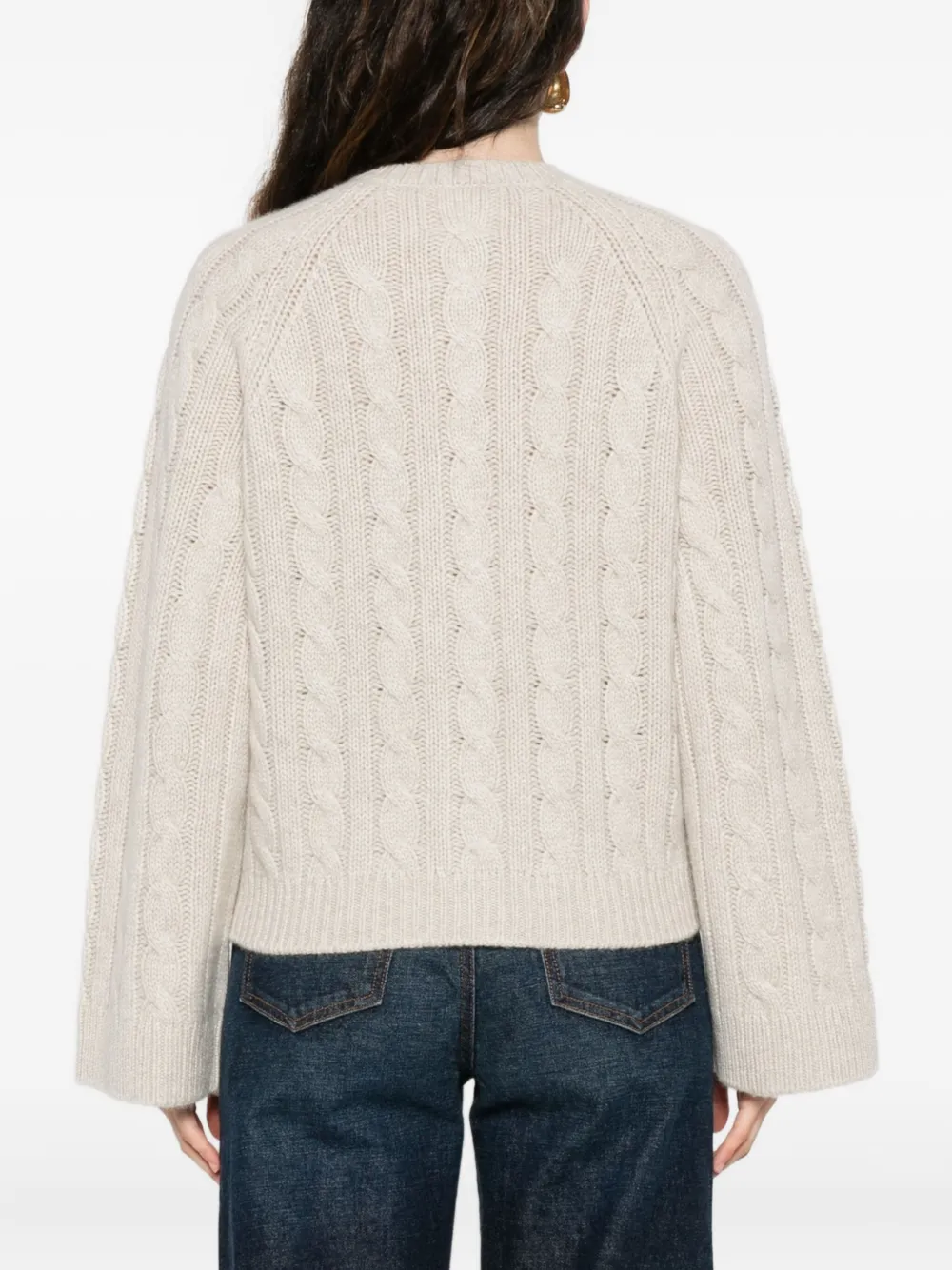 Doen Virginie Cable-knit Cardigan In Neutral