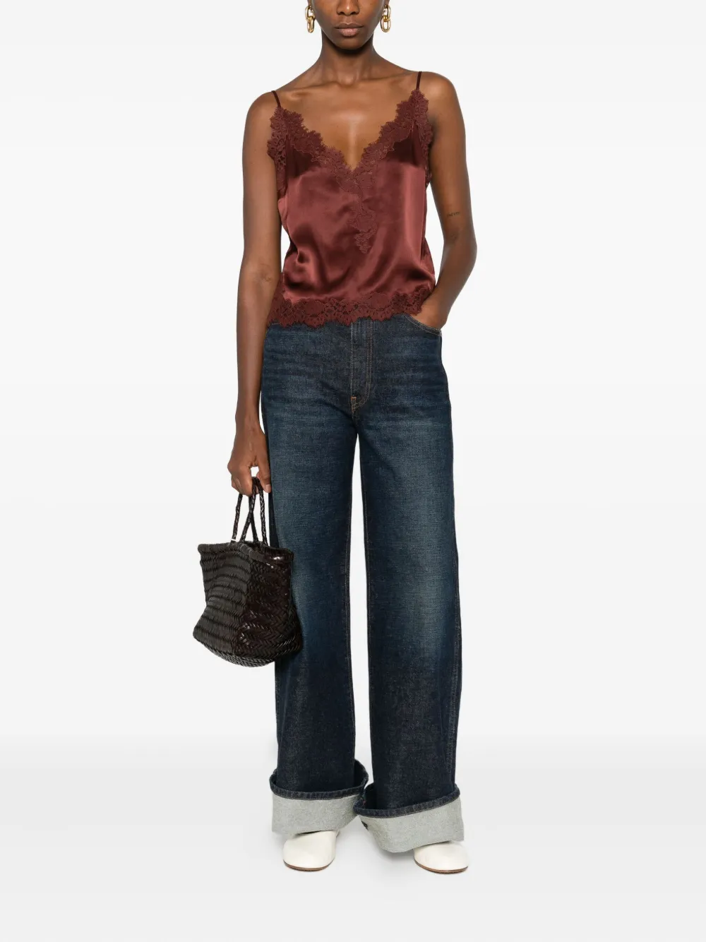 DÔEN lace-trimmed satin top | Vests & Tank Tops | Image 2