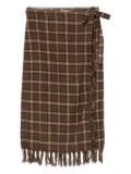 DÔEN Saskia checked midi skirt - Brown