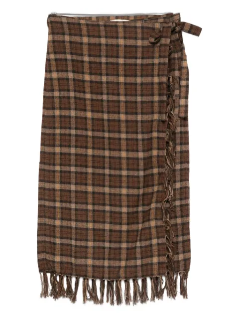DÔEN Saskia checked midi skirt