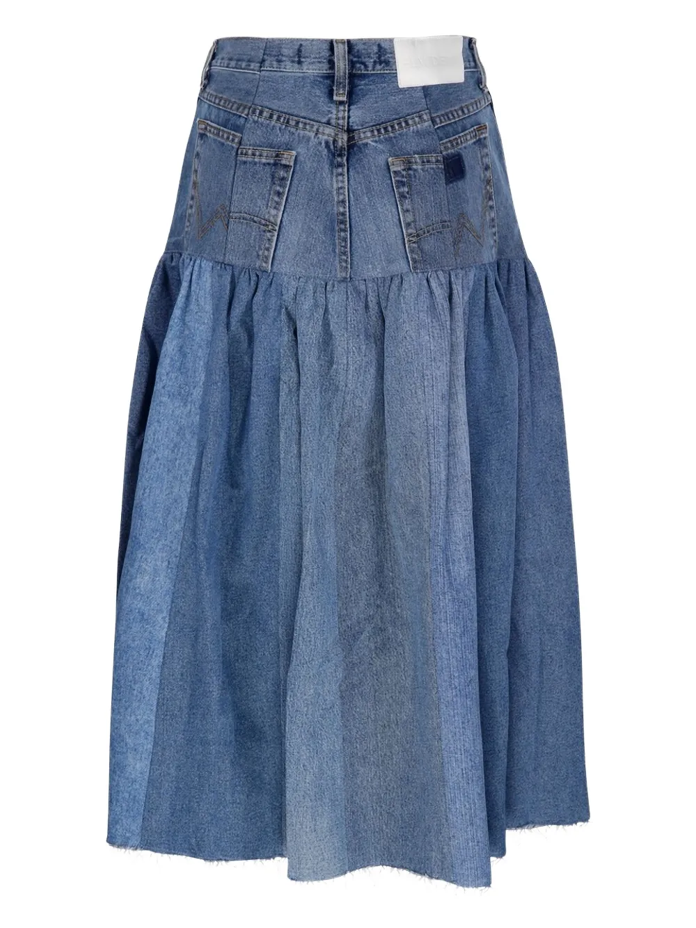 E.L.V DENIM Harvard ruffled midi denim skirt | A-Line Skirts | Image 2